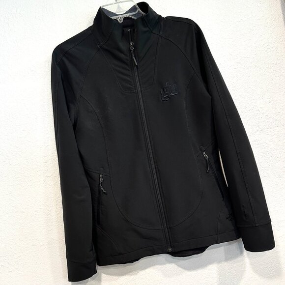 The North Face Womens Jacket Full Zip Charcoal Gray Soft Shell GLU Logo Size Med - Picture 7 of 9